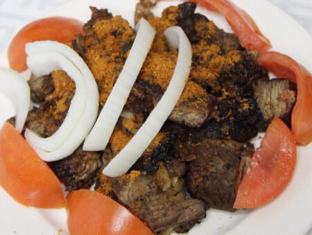 SUYA (GRILLED) (SERVED WITH TOMATOES & ONIONS)