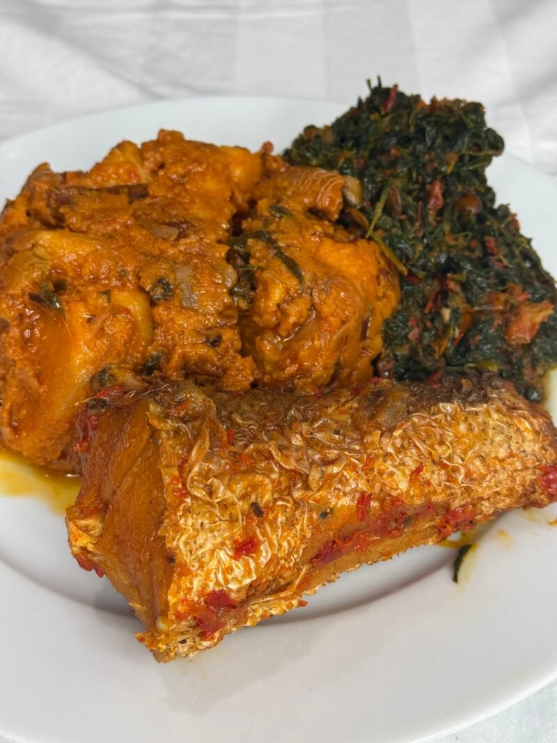Yam Pottage with Efo Riro & Fish - Image 4