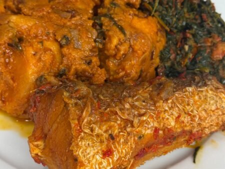 Yam Pottage with Efo Riro & Fish