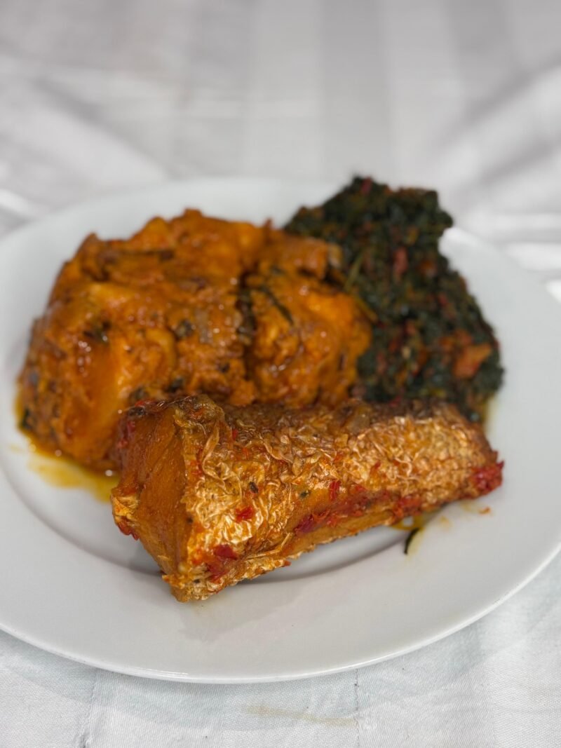 Yam Pottage with Efo Riro & Fish - Image 3